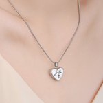 Personalizada en forma de corazón grabado cara foto nombre urna collar con símbolo cremación joyería Memorial Simpatía regalo por la pérdida de un ser querido