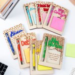 Personalized Acrylic Name Sticky Note Wooden Holder Set with Pen and Pen Slot Back to School Appreciation Gift for Students Teacher