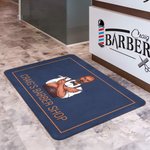 Personalizado Peluquería de dibujos animados multicolor antideslizante alfombra de la puerta con el texto Peluquería Accesorios de apertura de cumpleaños de regalo para los hombres peluquería