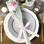Personalized Sunflower Rose Everlasting Corchet Flowers with Text Ribbon Set of 3 Wedding Party Favor Anniversary Gift for Guest Bridemaid