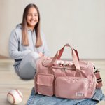 Spersonalizowana piłka sportowa z imieniem i nazwiskiem Duża torba podróżna z wieloma przegrodami i paskami na ramię Urodziny Powrót do szkoły Prezent dla miłośnika sportu