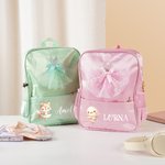 Personalized Mesh Ballet Skirt Cartoon Ballet Animals Name Backpack with Zipper and Side Pockets Birthday Back to School Gift for Boys Girls