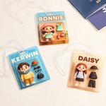Personalised 3D Effect Cartoon Character Acrylic Traveling Hanging Ornament with Name and Photo Travel Accessories Birthday Gift for Travel Lovers