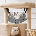 Hamac personnalisé Paws Bones Cat Face Photo Sleeping Hammock with Adjustable Strap Pet Supplies Birthday Gift for Pet Owners Pet Lovers (Cadeau d'anniversaire pour les propriétaires d'animaux)