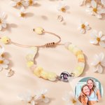 Bracelet d'Agate Matte Multicolore Ajustable Bijoux Personnalisé Anniversaire Cadeau d'Anniversaire pour Femme