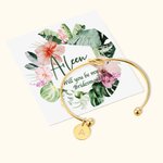 Bracelet Personnalisé Gravé Initial Le Nœud avec carte Will You Be My Bridesmaid pour Mariée Cadeau de Mariage