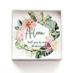 Bracelet Personnalisé Gravé Initial Le Nœud avec carte Will You Be My Bridesmaid pour Mariée Cadeau de Mariage
