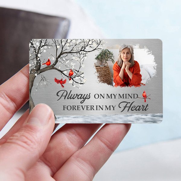 Personalised I Will Carry You With Me Until I See You Again Photo Wallet Card Sympathy Memorial Gift for Family