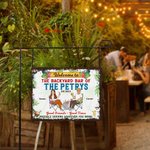 Personalized Retro Cartoon Characters Metal Sign with Name Garden Door Decor Birthday Gift for Friends Family Gardening Lovers