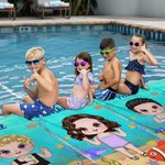 Personlig med namn strandhandduk barn marintema snabbtorkande stor present sommar födelsedag pojke flicka