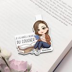 Marque-Page Magnétique Personnalisé avec Personnage de Lecture Dessiné et Nom Fourniture de Lecture Cadeau d'Anniversaire pour Amateur de Lecture