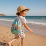 Personlig Cousin Crew Quick Dry 2 i 1 sammenleggbart badehåndkle Alt-i-ett-veske med navn Sommer Essential Pool Party Bursdagsgave til familien Barn