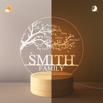Personalisierte Familie Leben Baum Acryl Nachtlicht mit hölzernen Basis Kinderzimmer Dekor Muttertag Geburtstag Geschenk für Familie