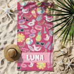 Personalized Summer Theme Oversized Quick Dry Beach Towel with Name Travel Accessories Holiday Gift for Kids