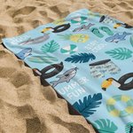 Personalized Summer Theme Oversized Quick Dry Beach Towel with Name Travel Accessories Holiday Gift for Kids