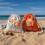 Personlig Cousin Crew Quick Dry 2 i 1 sammenleggbart badehåndkle Alt-i-ett-veske med navn Sommer Essential Pool Party Bursdagsgave til familien Barn