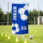Personlig basket och fotbollsinspirerad extra stor snabbtorkande strandhandduk med nummer och namn reseaccessoar födelsedagspresent för bollälskare