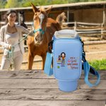Spersonalizowana torba na butelkę wody Cowgirl i Horse z definicją imienia i akcesoriami do kubka na 40 uncji Stanley Prezent urodzinowy dla miłośnika koni