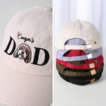 Personalised Embroidered Dog Cat Pet Dad Mom Photo Baseball Cap with Name Birthday Holiday Gift for Pet Owners Lovers
