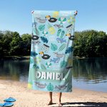 Personalized Summer Theme Oversized Quick Dry Beach Towel with Name Travel Accessories Holiday Gift for Kids