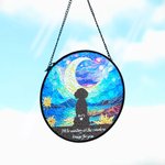 Personalized Dog Silhouette Stained Glass Suncatcher Ornament Home Decor Dog Loss Memorial Gift for Dog Lover