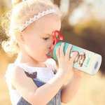 Bouteille Isotherme 355 ml Personnalisée avec Nom et Motif d'Animal Essentiel avec Anse et Paille Cadeau Anniversaire pour Enfant