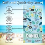 Personalized Summer Theme Oversized Quick Dry Beach Towel with Name Travel Accessories Holiday Gift for Kids
