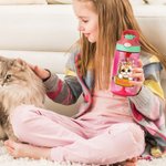 Personalized Cute Fawn Kitten Cartoon Animal Pattern Name Water Bottle with Silicone Straw and Handle Birthday Back to School Gift for Boys Girls