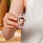 Spersonalizowany plastikowy kieliszek ze zdjęciem twarzy pana młodego Impreza kawalerska Ślub Urodziny Prezent dla pana młodego