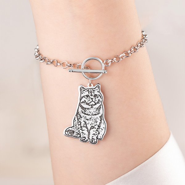 Pulsera personalizada con foto de perro, gato y nombre Regalo de cumpleaños para los amantes de las mascotas