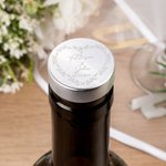 Bouchon de vin personnalisé Leaves Mountain avec nom et date Cadeau d'anniversaire de mariage pour jeunes mariés
