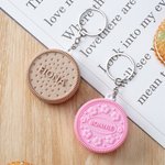 Porte-clés personnalisé avec impression 3D de biscuits avec nom Cadeau d'anniversaire pour couple amateur de biscuits
