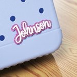 Personalized Multicolor Glitter Name Acrylic Bag Button Charm Accessories for Bogg Birthday Beach Party Summer Vacation Gift for Her