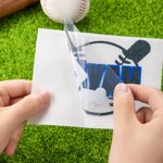 Personalised Multicolour Glitter Baseball Bat Design Decal Stickers with Name Set of 2 Helmet Laptop Decor Birthday Gift for Baseball Lover
