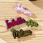 Personalized Multicolor Glitter Name Acrylic Bag Button Charm Accessories for Bogg Birthday Beach Party Summer Vacation Gift for Her