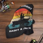 Personalizzato Pescatore 1-3 Bambini Silhouette Asciugamano in morbida cialda con testo e gancio Regalo per la festa del papà per l'uomo che pesca Papà