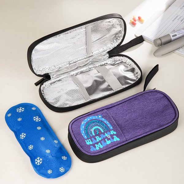 Personalized Rainbow Insulated Insulin Pen Cooler Travel Case with Name and Optional Ice Pack Diabetic Supplies Birthday Gift for Diabetics Patients