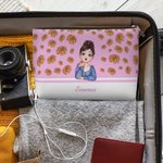 Trousse de Maquillage Portable Personnalisée avec Nom Fille de Dessin Animé Fleur de Naissance Cadeau Anniversaire pour Femme
