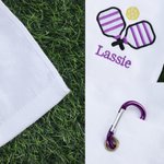 Personalized Embroidered Pickleball Name 100% Cotton Sports Towel with Carabiner Team Celebration Gift for Pickleball Player