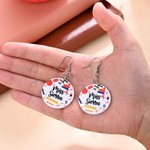 Personalize Apples Pencils Crayons Staplers Acrylic Dangle Earrings with Name Teacher's Day Birthday Gift for Teacher