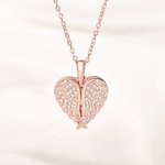 Mijn Beschermengel Altijd Dichtbij Mijn Hart - Gepersonaliseerde Sterling Zilveren Engelvleugel Foto Medaillon Ketting