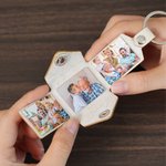 Porte-Clés en Cuir PU Personnalisé avec 3 Photos de Famille et Texte Gravé Cadeau Anniversaire Fête des Pères pour Papa Mari