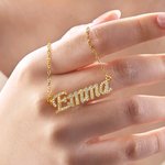 Personalizzato squisito Zircone nome Collana gioielli Dainty Compleanno Festa della Mamma Anniversario regalo per le donne