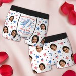Caleçon Boxer Homme personnalisé avec Photo Independence Day Anniversary Birthday Cadeau d'Anniversaire pour Homme