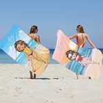 Gepersonaliseerde Zomer Onderwater Karakter Sneldrogend Oversized Microfiber Strandlaken met Naam Zomer Reizen Essentieel Verjaardagscadeau voor Vrouwen Meisjes