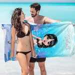 Gepersonaliseerde Zomer Onderwater Karakter Sneldrogend Oversized Microfiber Strandlaken met Naam Zomer Reizen Essentieel Verjaardagscadeau voor Vrouwen Meisjes