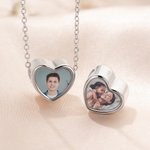 Personalizada de plata esterlina de cristal del corazón de fotos encanto accesorio ajuste collar pulsera de San Valentín Día de cumpleaños de regalo para los amigos de la familia