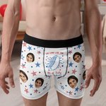 Caleçon Boxer Homme personnalisé avec Photo Independence Day Anniversary Birthday Cadeau d'Anniversaire pour Homme