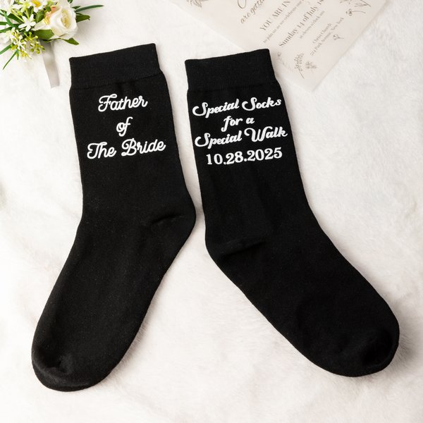 Calzini speciali personalizzati per una passeggiata speciale con data di fidanzamento regalo di nozze per il padre della sposa padre in legge