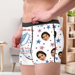 Caleçon Boxer Homme personnalisé avec Photo Independence Day Anniversary Birthday Cadeau d'Anniversaire pour Homme